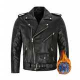 Men's Slim Fit Stylish Faux Leather Jacket - Black - Thicken Lined Biker Jacket - 5XL - PU Leather - image 17