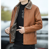 Men's Warm Faux Fleece Leather Jackets - Black - Jacket - 4XL - PU Leather - image 8