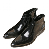 Men's Leather Patent Formal Dress Boots - Black - Patent Boots - 45 B - Genuine Leather - image 26