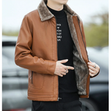 Men's Warm Faux Fleece Leather Jackets - Black - Jacket - 4XL - PU Leather - image 7
