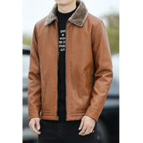 Men's Warm Faux Fleece Leather Jackets - Black - Jacket - 4XL - PU Leather - image 9