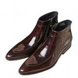 Men's Leather Patent Formal Dress Boots - Wine Red - Patent Boots - 45 B - Genuine Leather - image 24