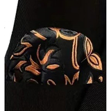 Funki Buys | Neckties | Men's 3 Pcs Gold Black Floral Tie Set