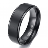 Men's Women's Titanium Engagement Ring - Black - 6mm - Wedding Ring - 4 - Tungsten Carbide - image 1