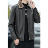Men's Warm Faux Fleece Leather Jackets - Black - Jacket - 4XL - PU Leather - image 15