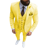 Men's Formal Wedding Attire 3 Pcs Slim Fit - Ivory - 3 Pcs Slim Suit - 5XL - Linen - image 29