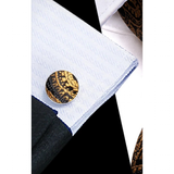 Funki Buys | Neckties | Men's 3 Pcs Gold Black Luxury Tie Set
