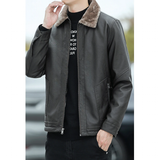 Men's Warm Faux Fleece Leather Jackets - Black - Jacket - 4XL - PU Leather - image 11
