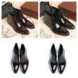 Men's Leather Patent Formal Dress Boots - Wine Red - Patent Boots - 45 B - Genuine Leather - image 25