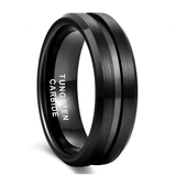 Tungsten Carbide Brushed Black Bands - Black - Wedding Band 8mm - 13 - Tungsten - image 1