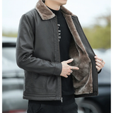 Men's Warm Faux Fleece Leather Jackets - Black - Jacket - 4XL - PU Leather - image 13