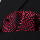 Funki Buys | Neckties | Men's 3 Pcs Red Black Geometric Tie Set
