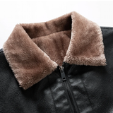Men's Warm Faux Fleece Leather Jackets - Black - Jacket - 4XL - PU Leather - image 21