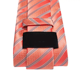 Funki Buys | Neckties | Men's 3 Pcs Salmon Pink Striped Tie Set