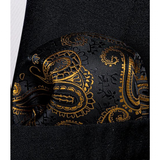 Funki Buys | Neckties | Men's 3 Pcs Luxury Black Gold Tie Set