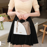 Handbags Women's Luxury Two Toned Bags - Beige - Handbag - Small - PU Leather - image 25