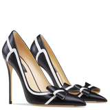 Women's Leather Butterfly-Knot Stilettos - Black - 1 / 10cm / Stiletto Shoes - 41 B - Genuine Leather - image 3