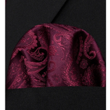 Funki Buys | Neckties | Men's 3 Pcs Deep Burgundy Paisley Tie Set