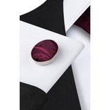 Funki Buys | Neckties | Men's 3 Pcs Deep Burgundy Paisley Tie Set