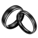 Black Titanium Wedding Band Ring 1 Pcs - Black - Wedding Band 4mm - 13 - Tungsten Carbide - image 1