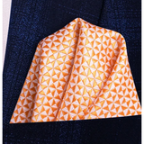 Men's 3 Pcs Orange Geometric Tie Set - Orange - Necktie / 3895 - One Size - Polyester - image 3