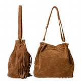Handbags Women's Fringe Bucket Bag - Black - Medium - PU Suede Leather - image 11