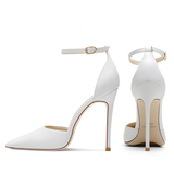 Women's Pointed Toe Matte High Stilettos - Beige - 1 / Matte 12cm - 46 B - Genuine Leather - image 27