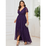 Women's Plus Size Evening Prom Dress - Dark Purple - Dress - Chiffon Lace - image 9