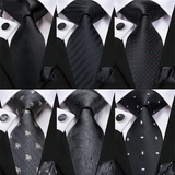 Men's 3 Pcs 100% Silk Luxury Tie Sets - C-3475 - One Size - Silk - image 23