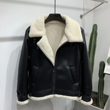 Men's Faux Leather Fleece Bomber Jacket - Black - Men's Jacket - 6XL - Genuine Leather - image 19