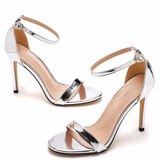 Women's High Strappy Party Prom Stilettos - Gold - Stiletto Sandal - 11 B - PU Leather - image 2