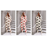 Sleepwear Women's Heart Zip Up Onesee - Deep Red - Onesee - XL - Plush - image 11