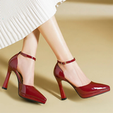 Women's Patent Leather Pointed Toe heels - Red - 12cm Heels - 42 B - Patent Leather - image 12