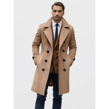 Men's Large Button Business Overcoat - Beige - Jacket - 3XL - Polyester - image 7