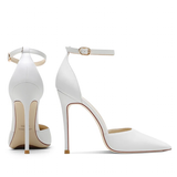 Women's Pointed Toe Matte High Stilettos - Beige - 1 / Matte 12cm - 46 B - Genuine Leather - image 29