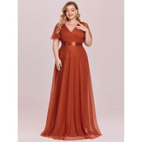 Women's Plus Size Long Evening Dress - Burnt Orange - Dress - 26 - Polyester Chiffon - image 11