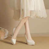 Women's Elegant Patent High Heel Pumps - Beige - 1 / 12cm Heel - 41 B - PU Patent Leather - image 39