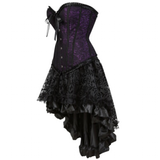 Women's Victorian Gothic Corset Skirt Set - Grey - 1 / Corset Skirt Set - 6XL - Polyester - image 15