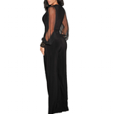 Women's Sassy Wide Leg Evening Pant Suit - Black - Wide Leg Evening Pant Suit - 3XL - Polyester Chiffon - image 2