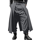 Men's Women's Irregular Pleated Pant/Skirt - Black - Pant Skirt - 5XL - Polyester - image 1