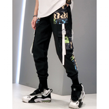 Men's Punk Goth Streetwear Cargo Pants - Black - 1 / Evb60 / Pants - XXXL - Polyester - image 40