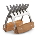 Stainless Steel Wood Meat Claws - Brown - 2pcs Meat Claws - Medium - Stainless Steel/Wood - image 1