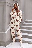 Sleepwear Women's Heart Zip Up Onesee - Deep Red - Onesee - XL - Plush - image 18