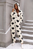 Sleepwear Women's Heart Zip Up Onesee - Black - Onesee - XL - Plush - image 5