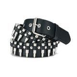 Unisex Hollow Bullet Shape Decoration Belt - Black - PU Leather - image 10