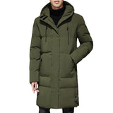 Men's Thick Mid-Length Winter Parkas - Army Green - Parka - 8XL - Cotton - image 17