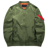 Men's Comfortable Aviator Bomber Jacket - Green 2 - Thin Lined Bomber Jacket - 8XL - Polyester - image 3