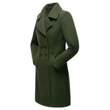 Women's Slim Fit Double Breast Overcoat - Khaki - Women's Jacket - XXXL - Polyester - image 2