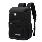 Thermal Insulated Food Drink Backpack - Black - Cooler - L - Oxford Nylon - image 6