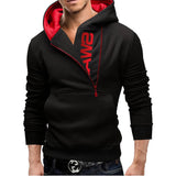 Men's High Neck Hooded Pullovers - Black/Red - Pullover - XXXL - Polyester - image 3